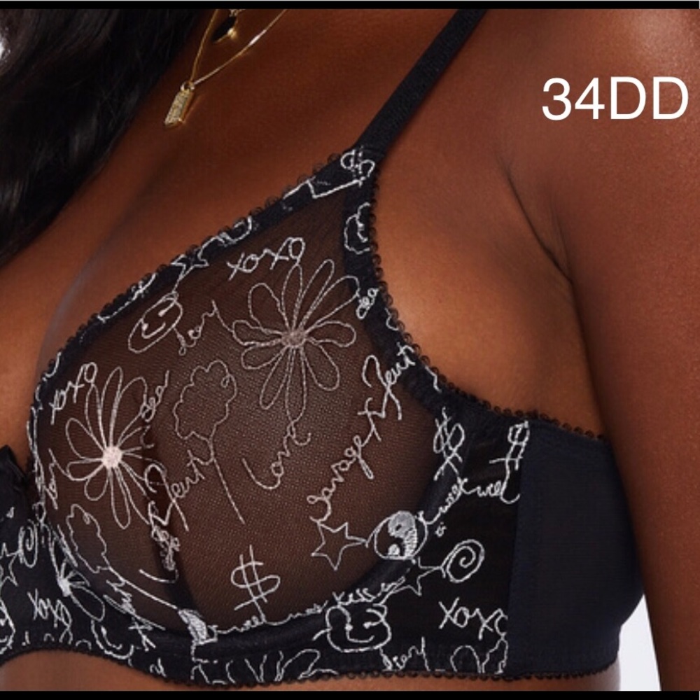Dear Diary Embroidered Unlined Bra